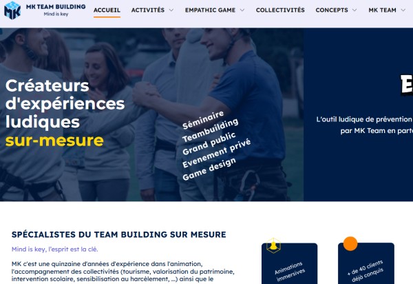 Site internet MK Teambuilding par LightPME